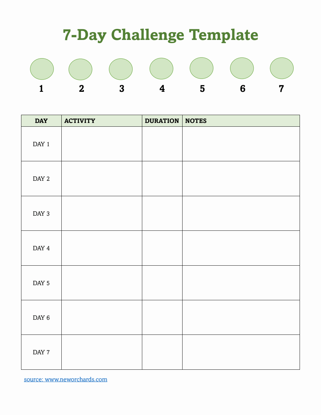 Customizable 7-Day Self-Care Challenge Template (PDF)