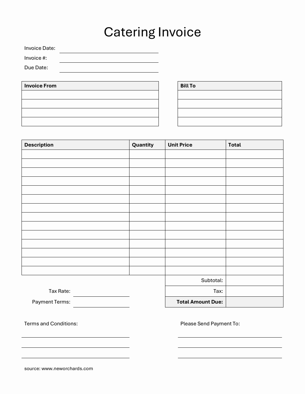  Catering Invoice Template in Word