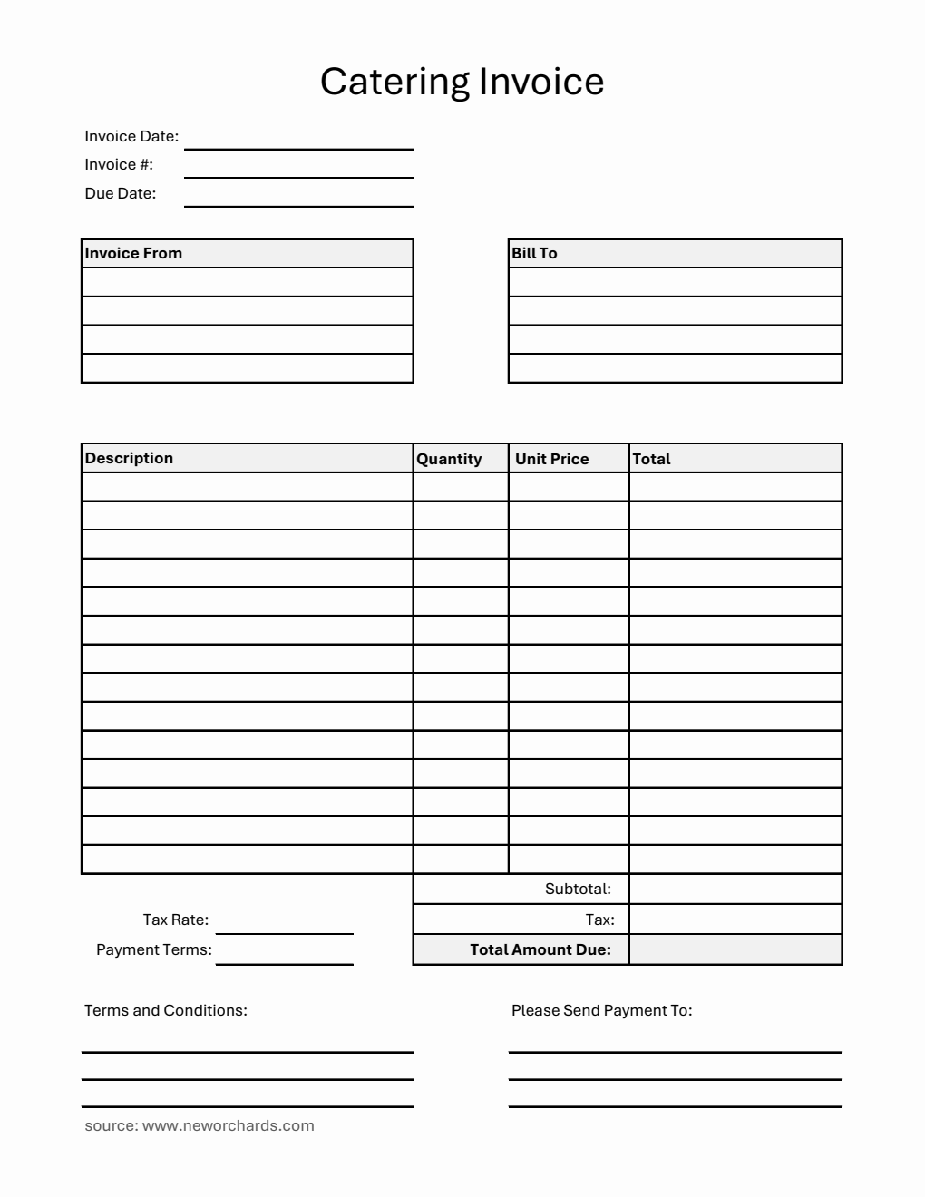  Catering Invoice Template in Excel