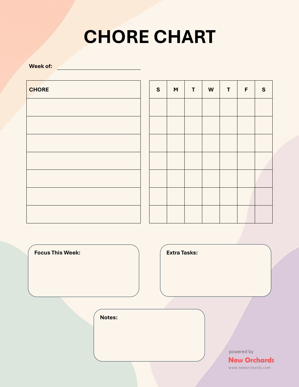 Chore Chart Template (PDF)