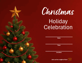 Editable Christmas Invitation Template Word