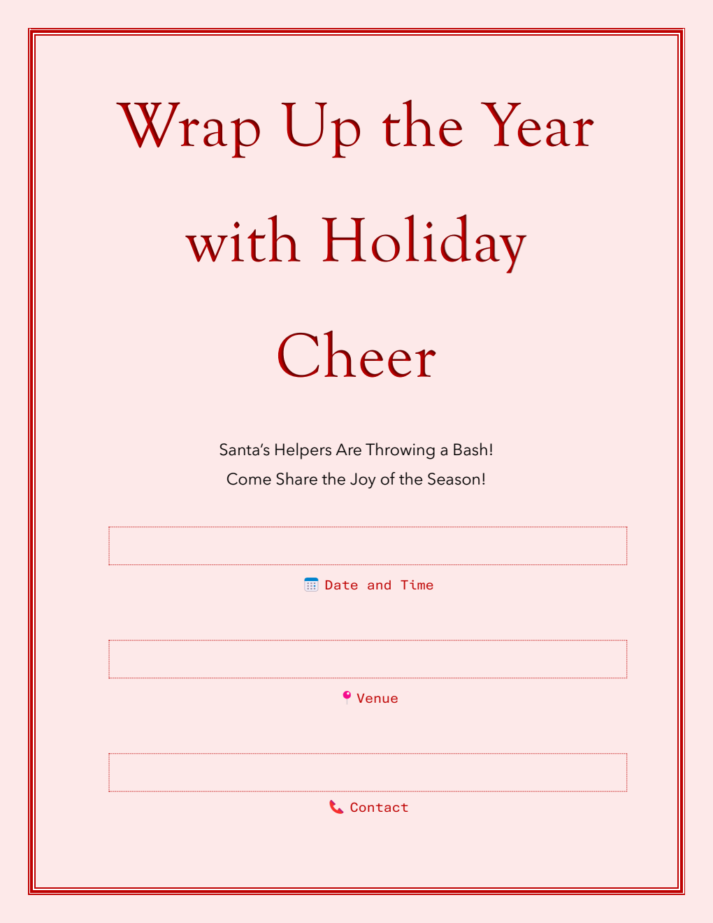 Free Christmas Party Invitation Word Template (Festive Finale)