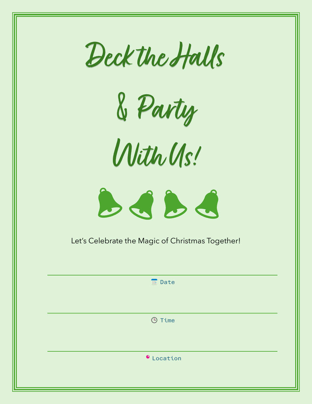 Free Christmas Party Invitation Word Template (Evergreen Cheer)