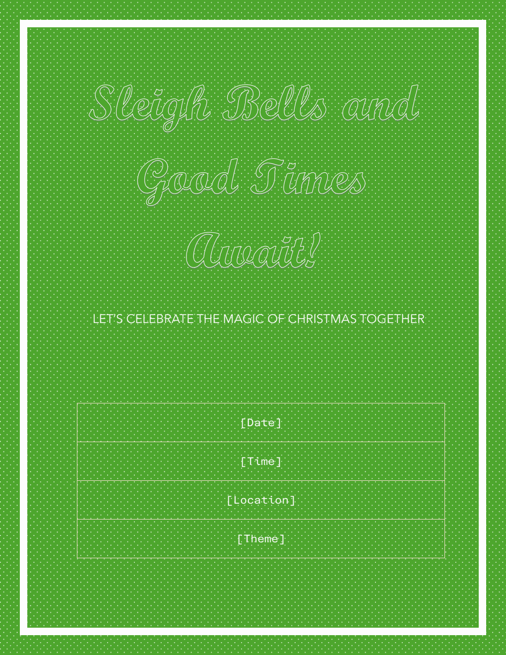 Free Christmas Party Invitation Word Template (Festive Green)
