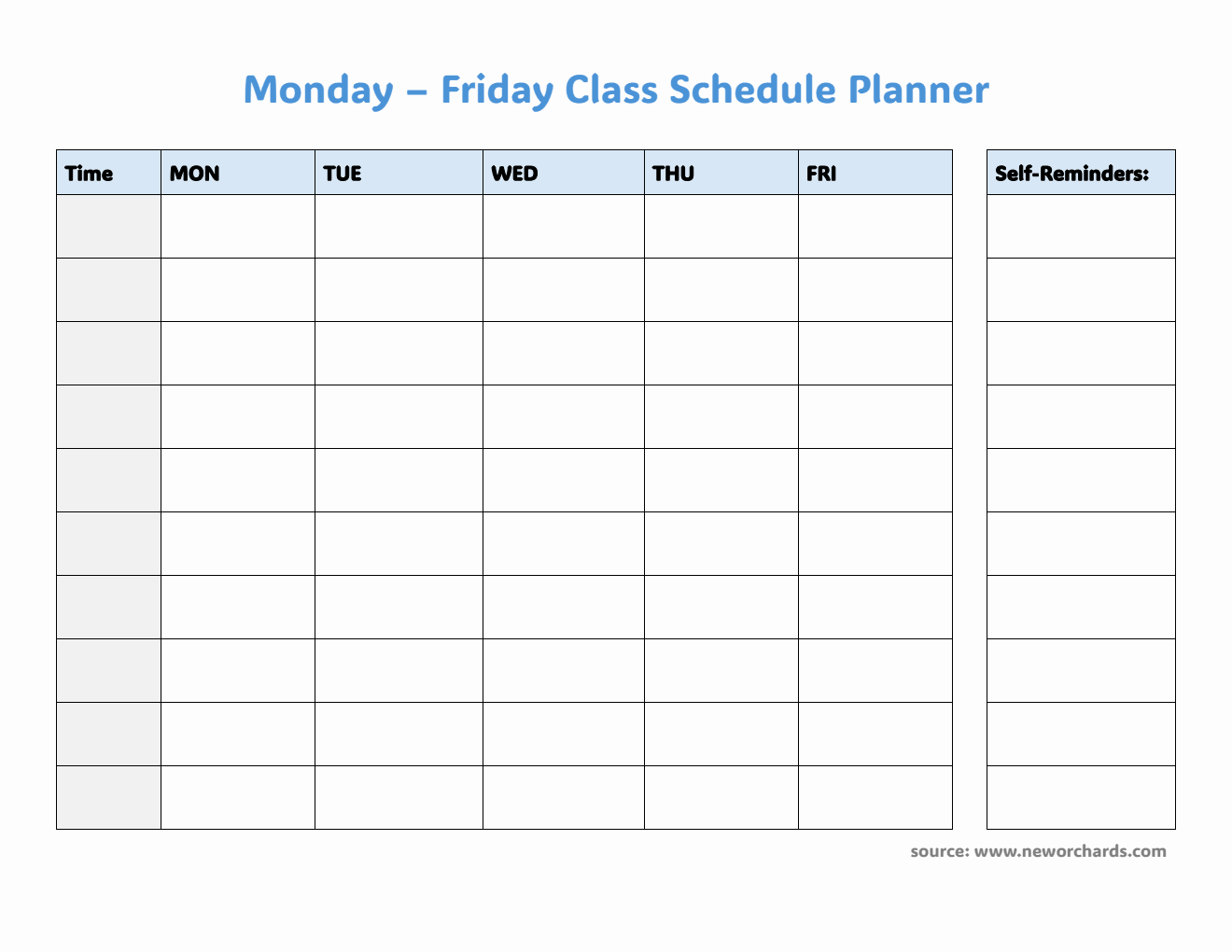  Class Schedule Template (Monday-Friday) | Free PDF Download