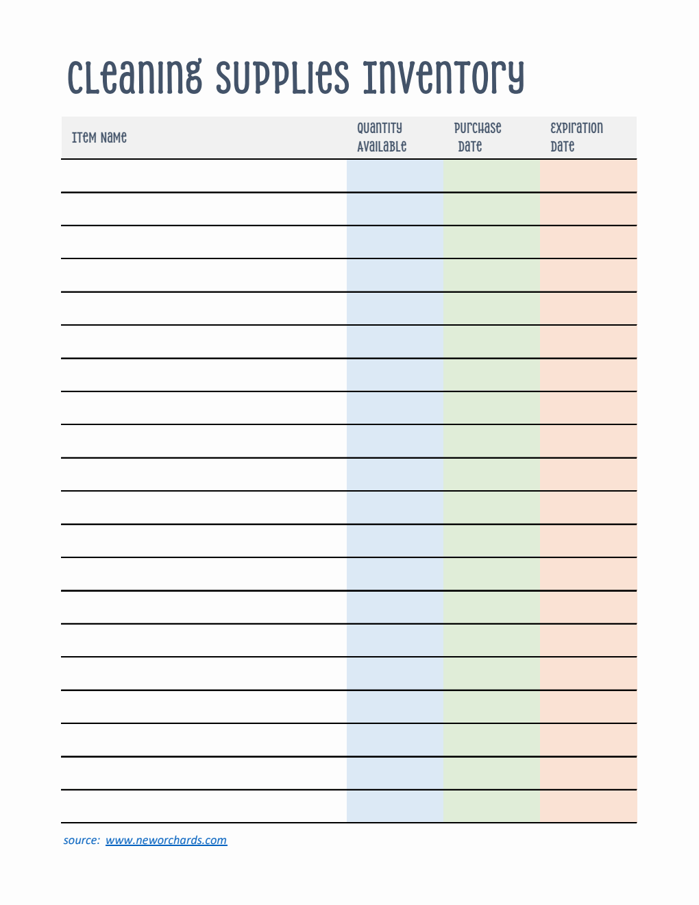 Free  Supplies Inventory Template (Excel)