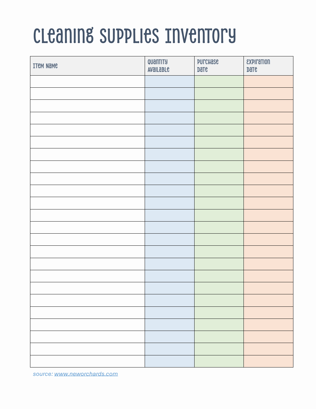 Free  Supplies Inventory Template (PDF)
