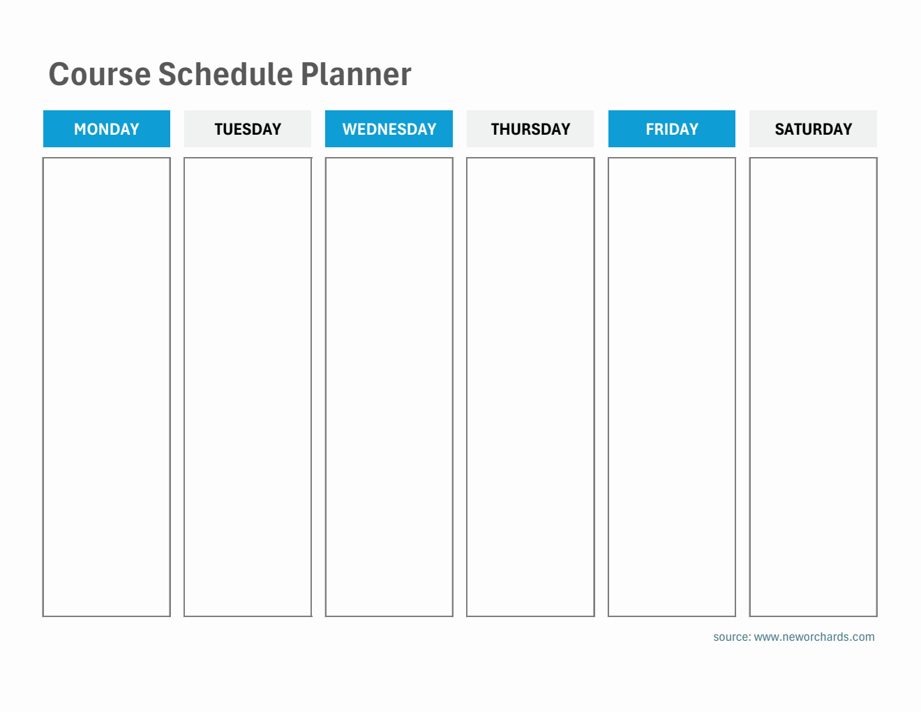 Course Schedule Planner  in Excel