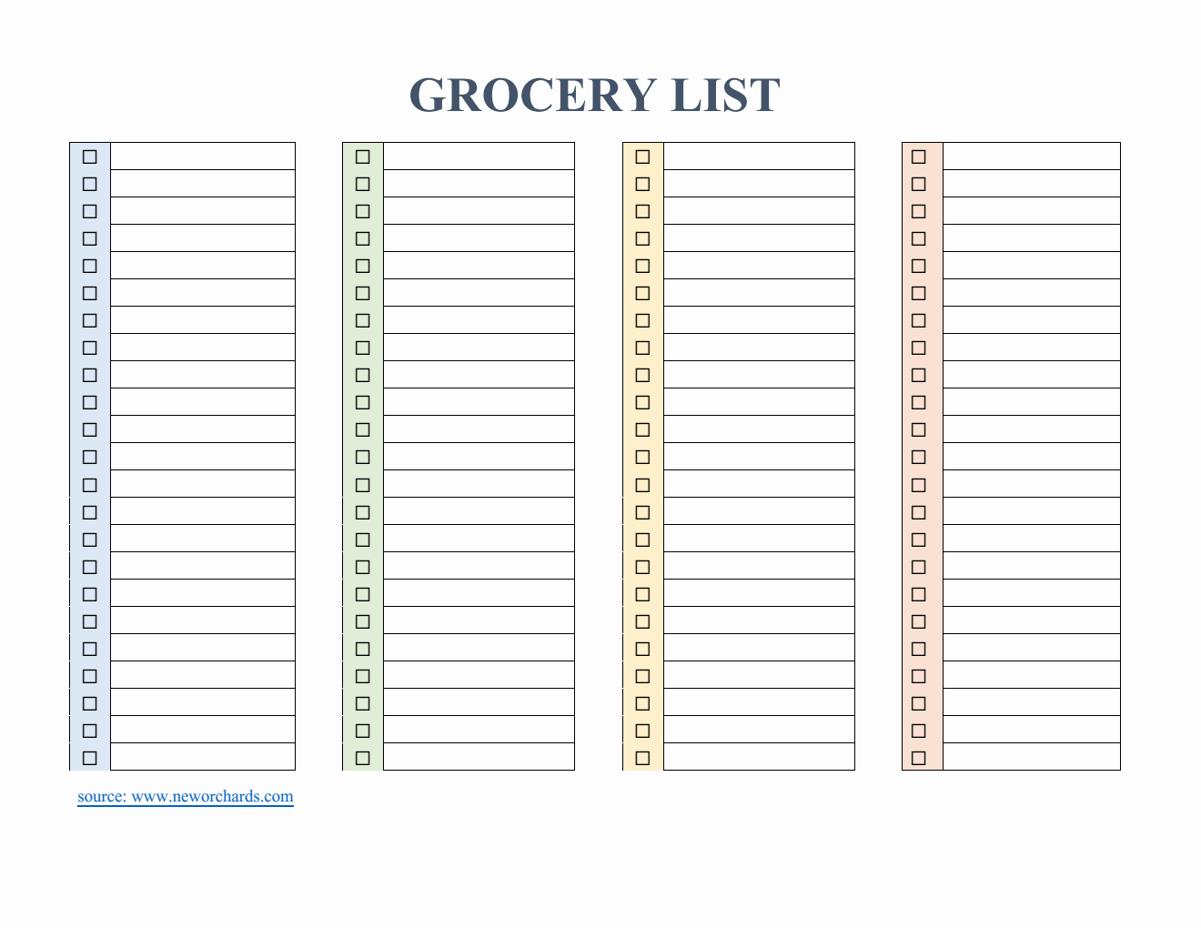 Customizable Grocery List Template | Free Download in Word