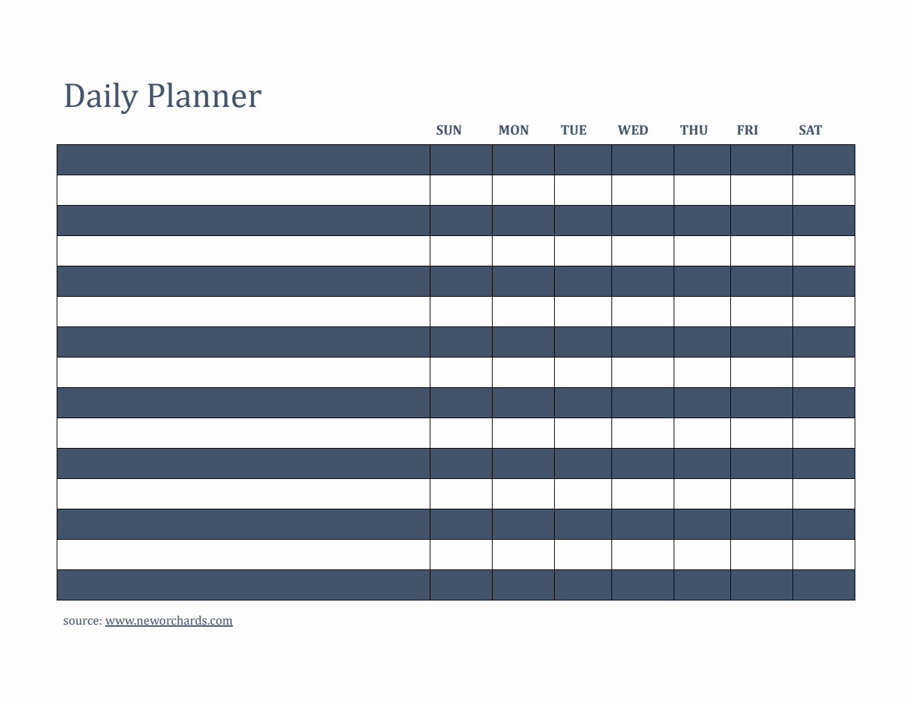 Free Daily Planner and Checklist Template in Word  (Striped)