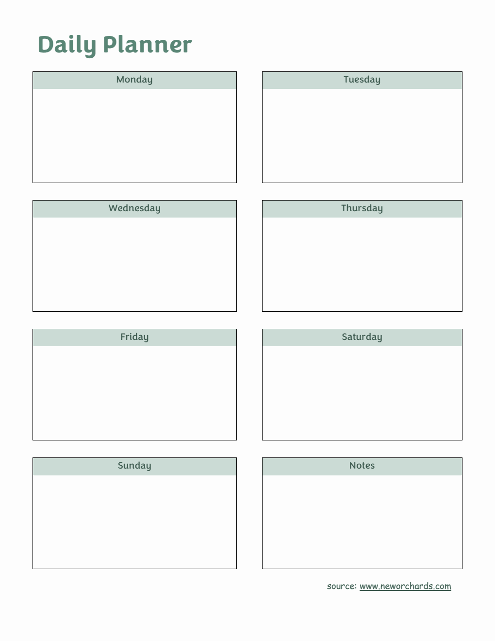 Free Editable  Daily Planner Template in PDF