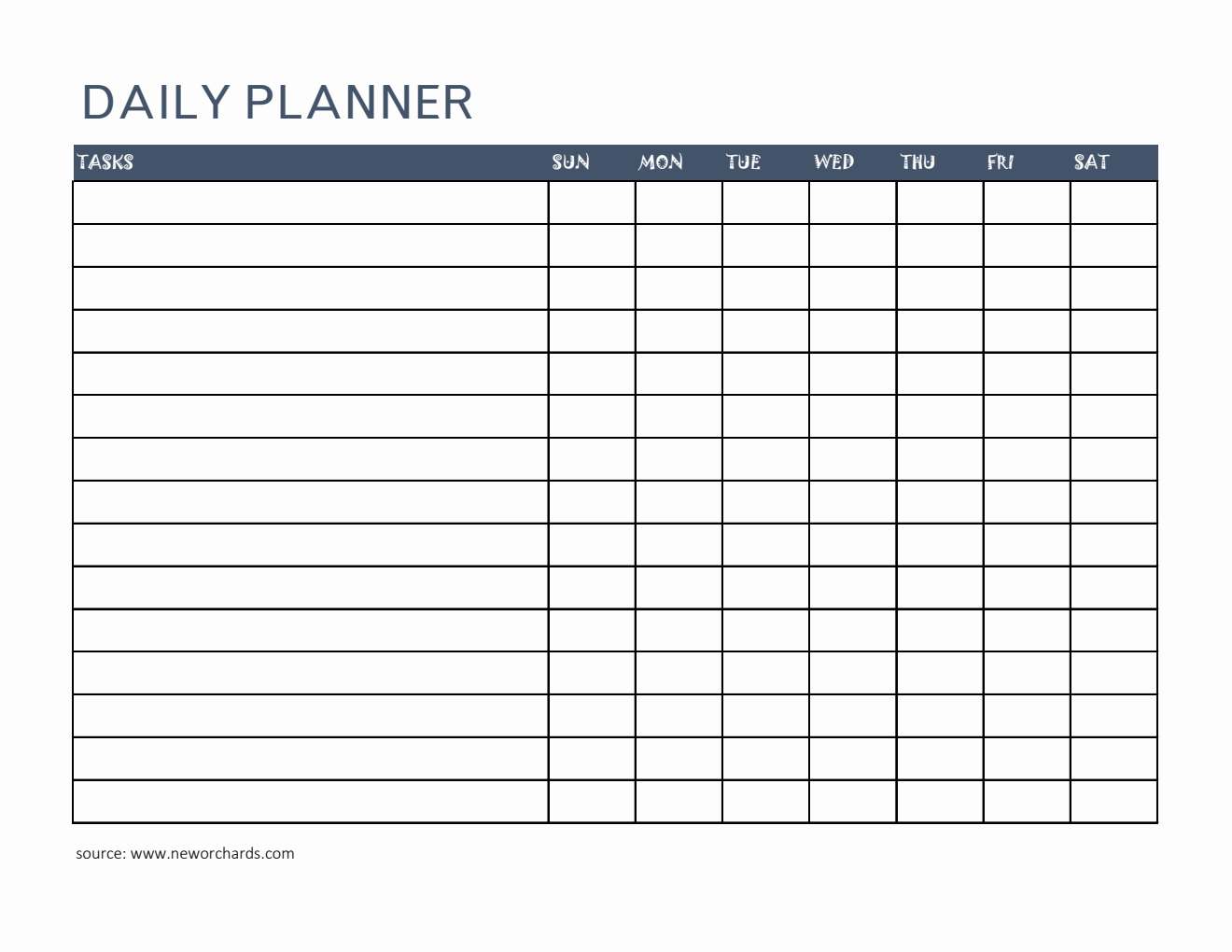 Free Printable  Daily Planner Template in Excel