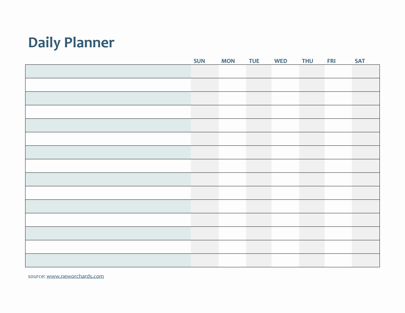 Free Customizable  Daily Planner Template in PDF
