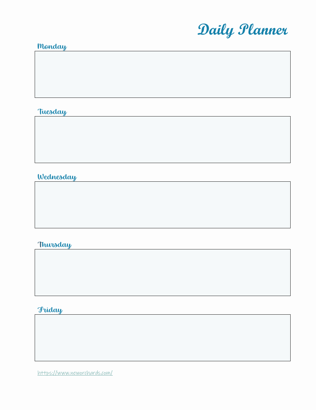 Free Downloadable  Daily Planner Template in Word