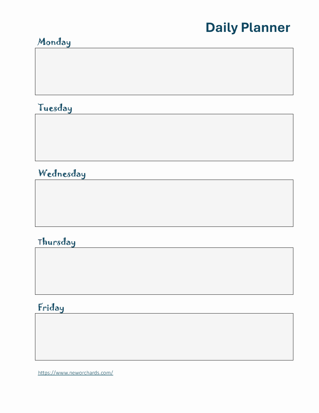 Free Printable  Daily Planner Template in PDF