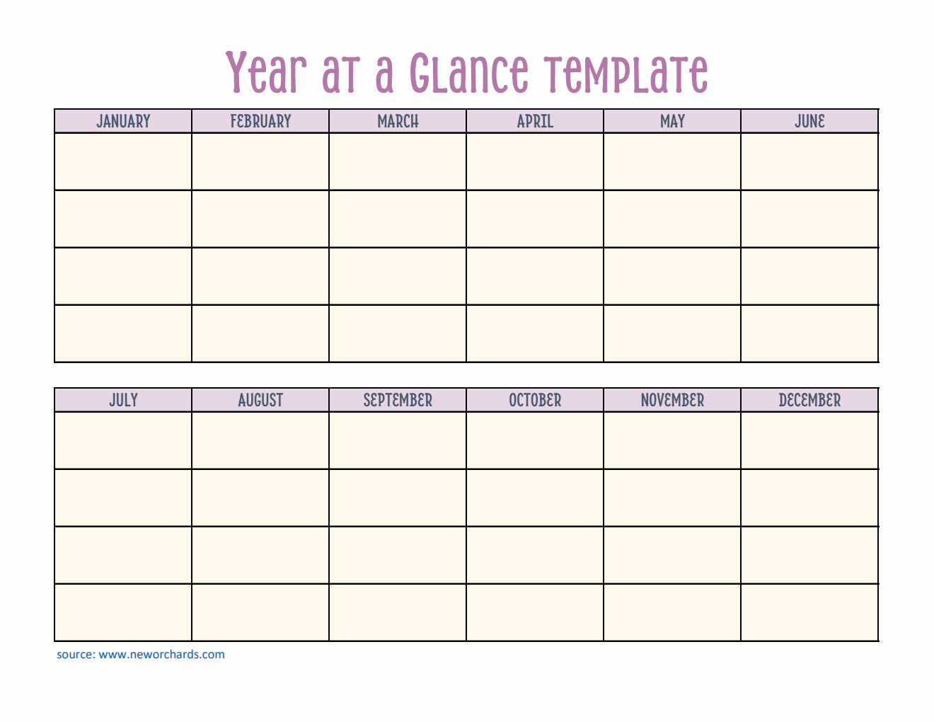 Year-at-a-Glance Template | Free Download in Excel