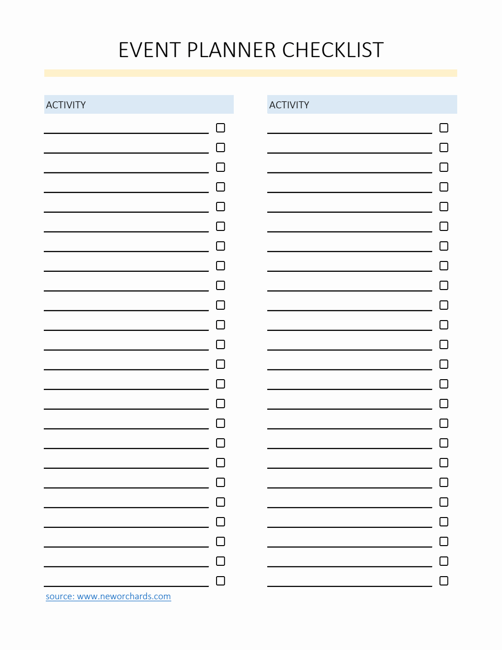  Event Planner Checklist Template Excel