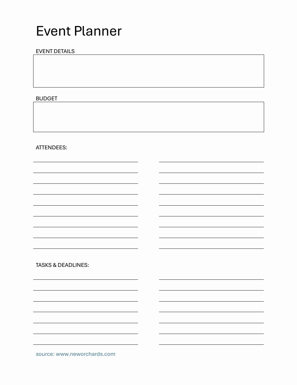  Event Planner Template PDF