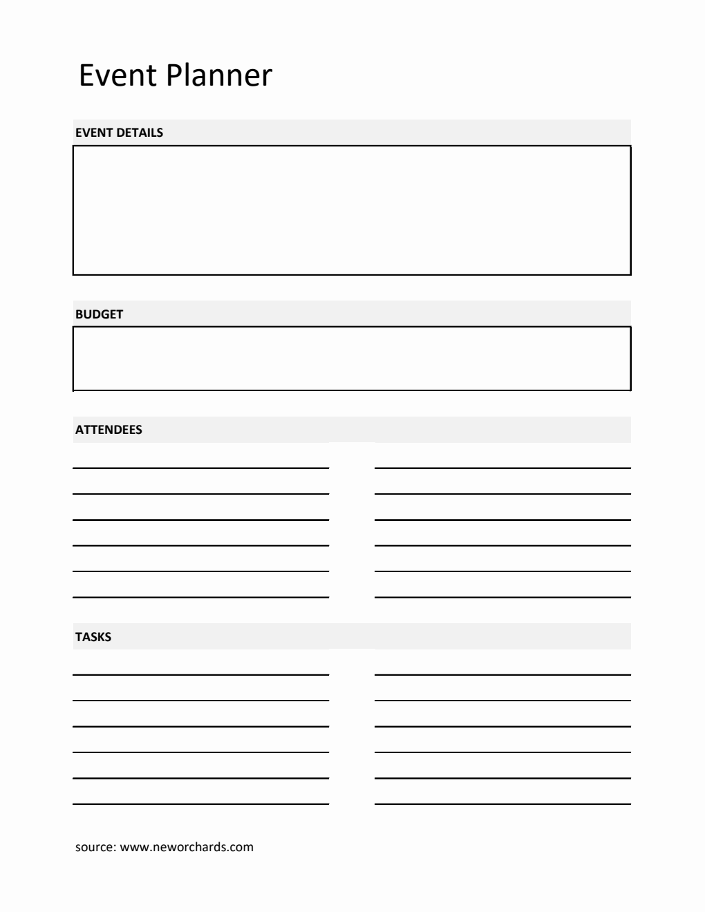  Event Planner Template Excel