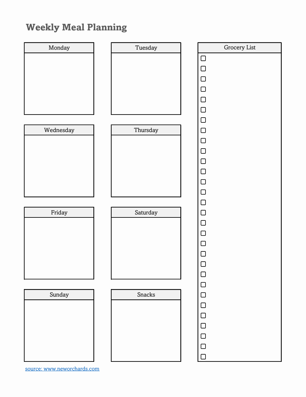 Family Meal Planning Template | Download in Excel