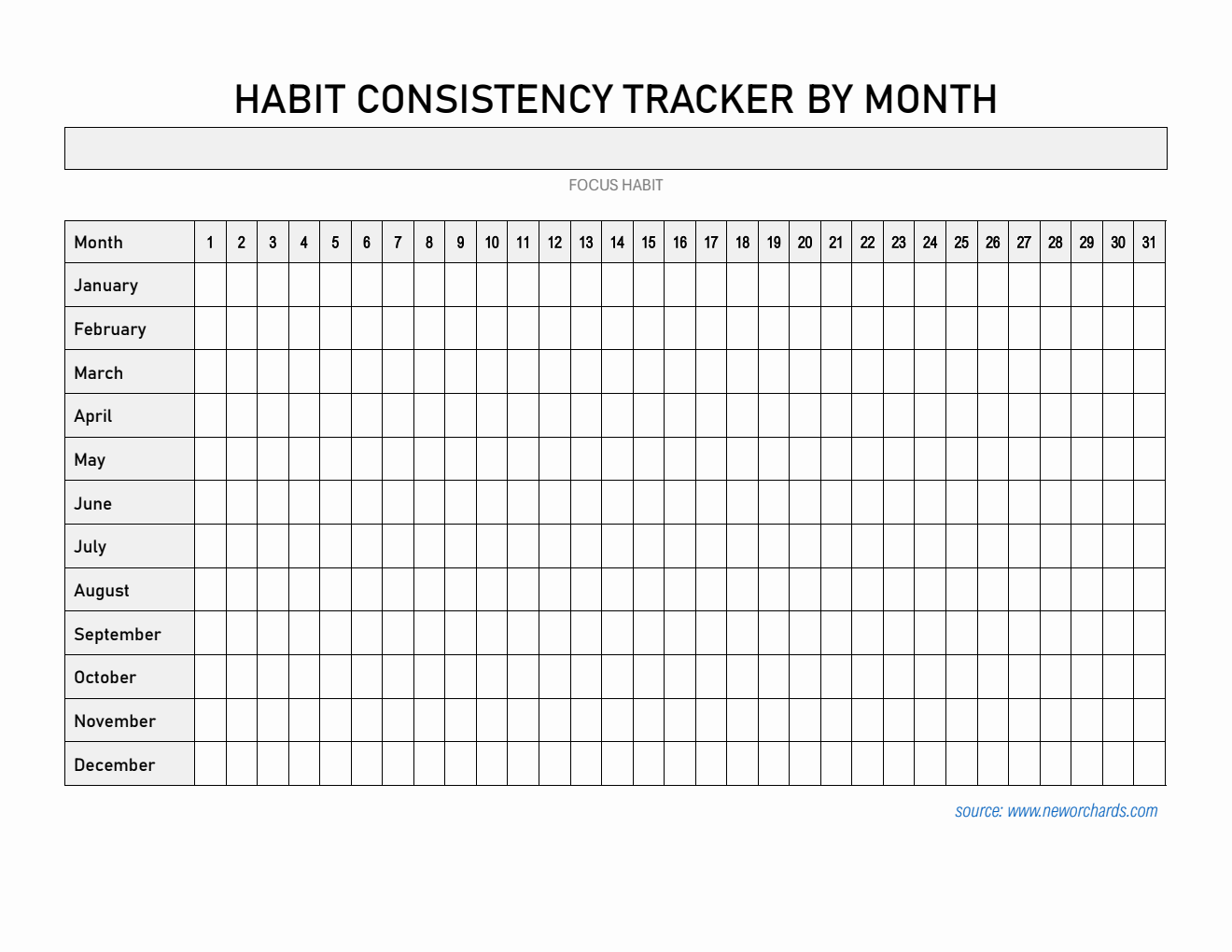  Habit Tracker Template in Word