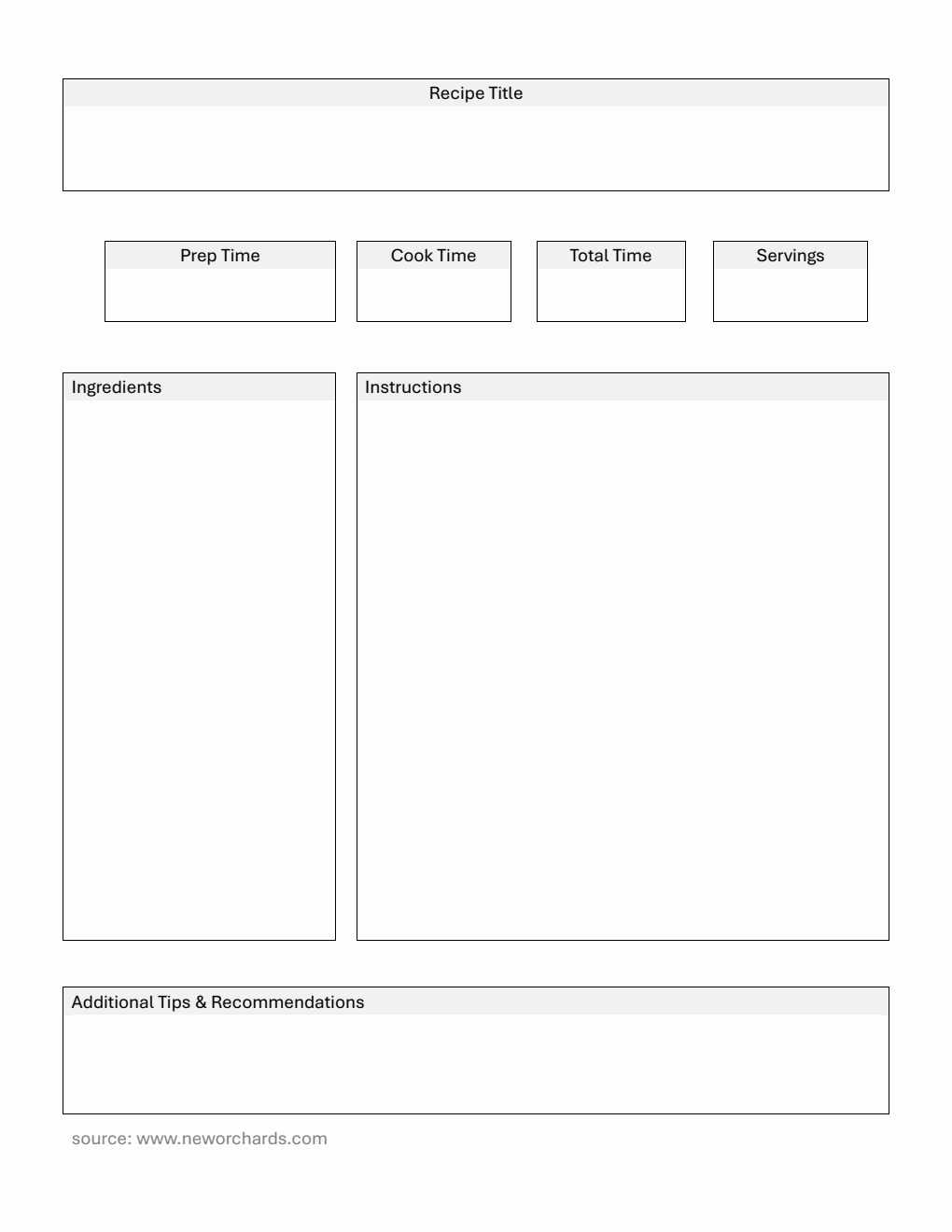 Recipe Card | Free to Download in Word (Editable)