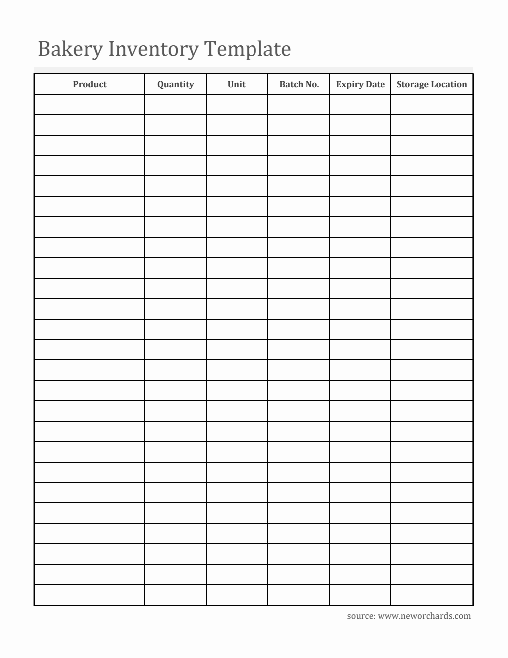 Printable Kitchen Inventory Template - Free Download in Excel