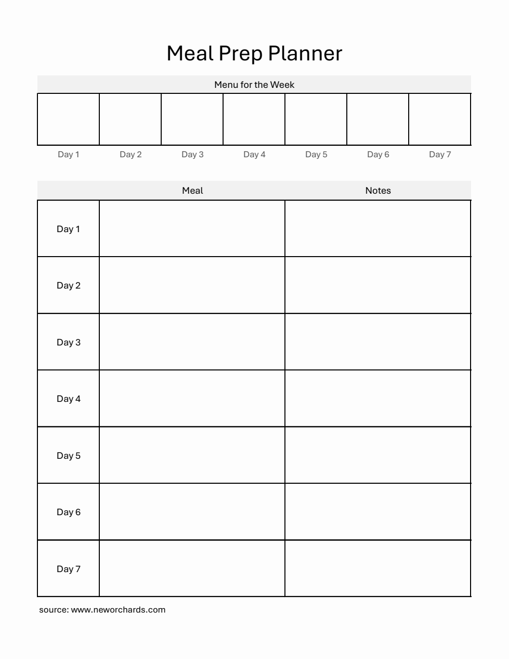 Printable Meal Prep Planner | Free Download in (Excel)