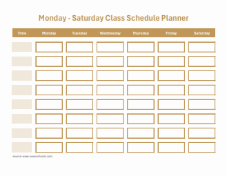 Customizable Monday-Saturday Class Schedule Planner (PDF)