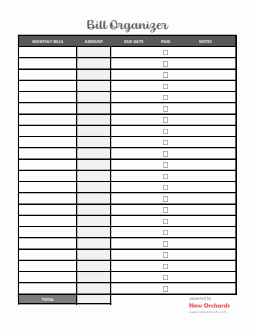 Free Customizable Monthly Bill Tracker Excel Template