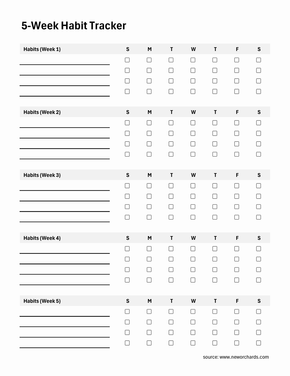 Free Monthly Habit Tracker | Printable in Excel