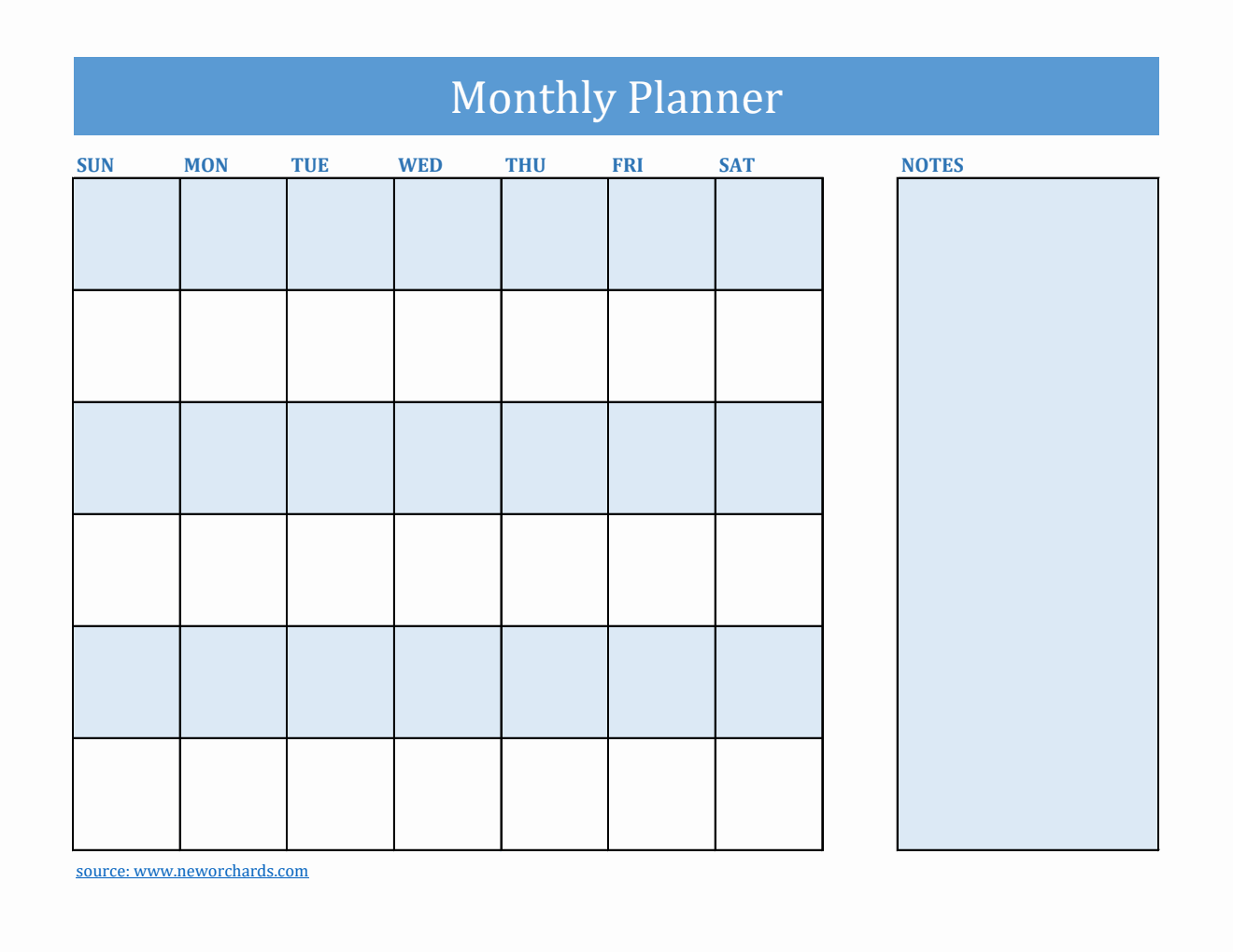 Free Simple Monthly Planner Template (Excel)