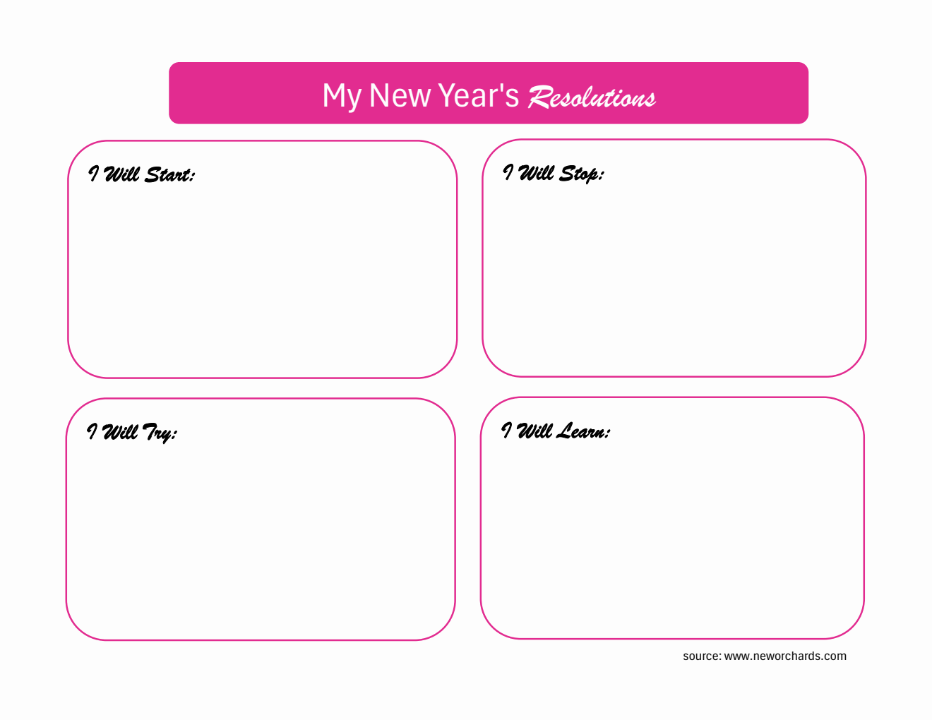 Landscape New Year Goals Template | Free Excel Download