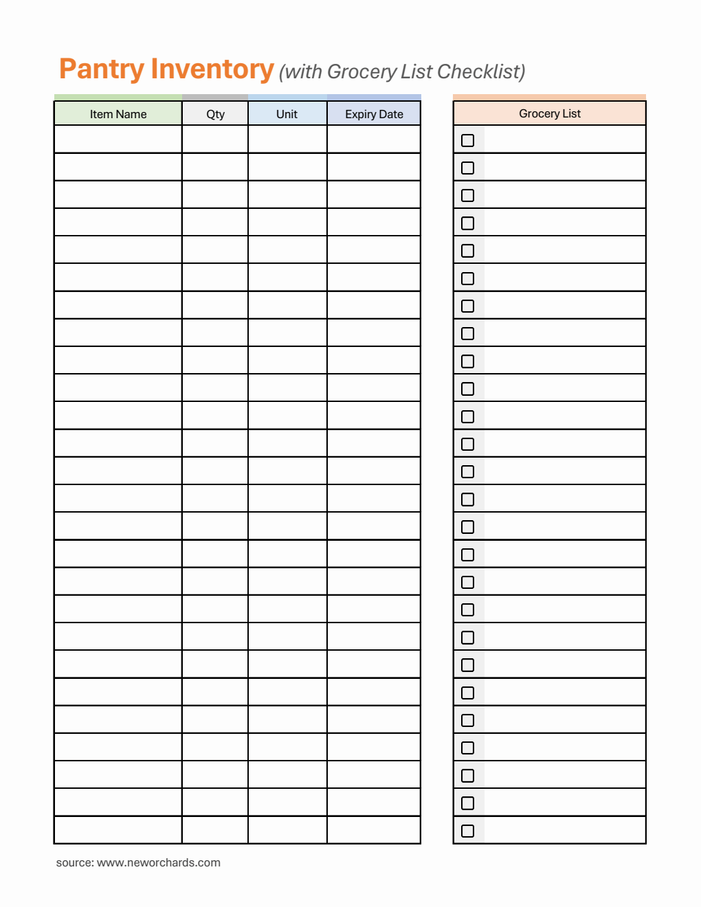  Pantry Inventory Template in Excel Format