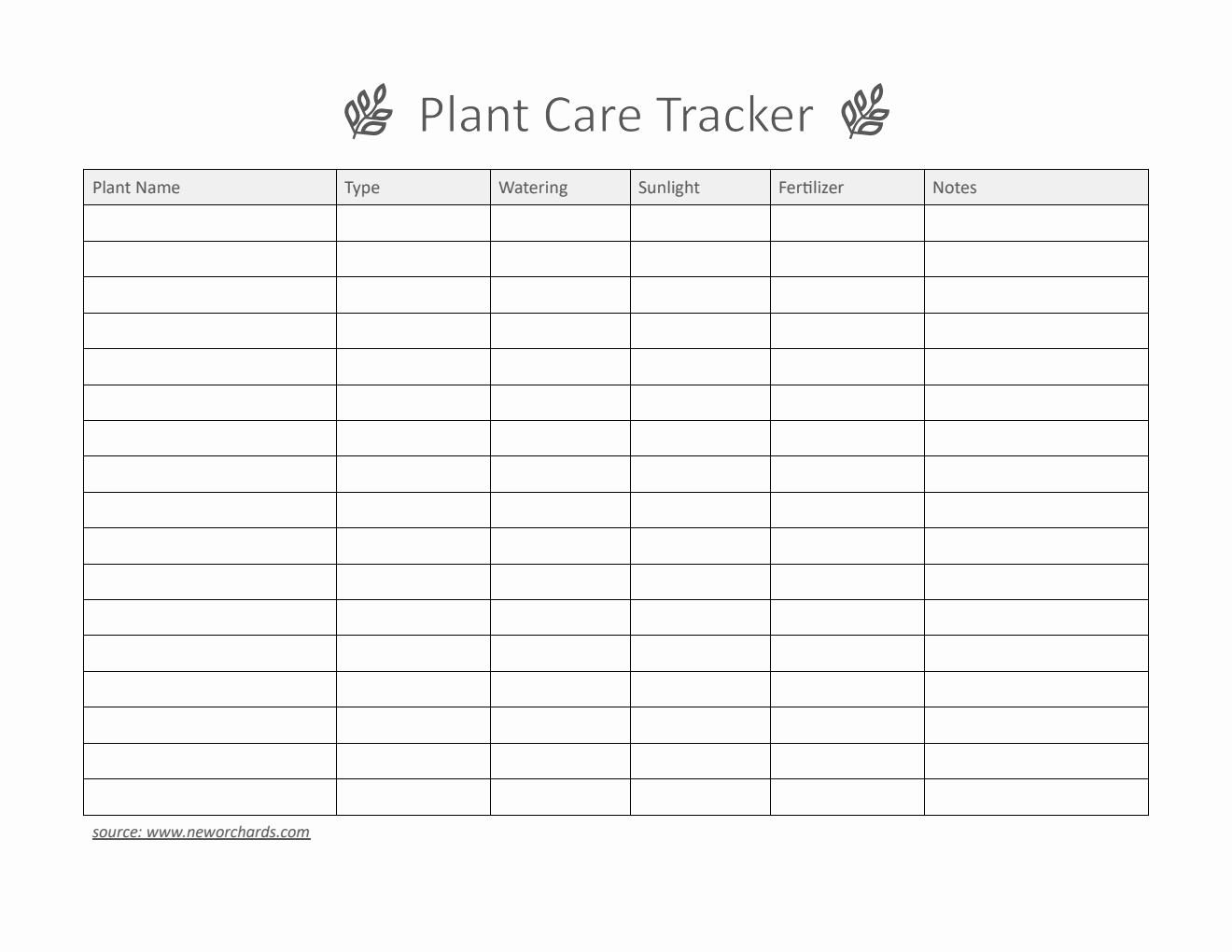  Plant Care Tracker - Free Download in Word Format