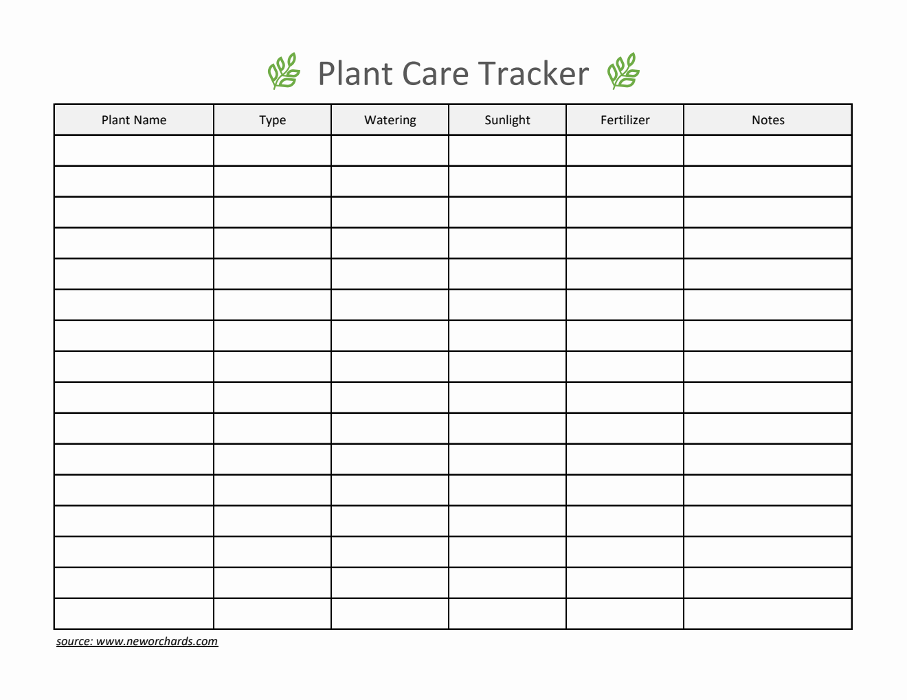  Plant Care Tracker - Free Download in Excel Format