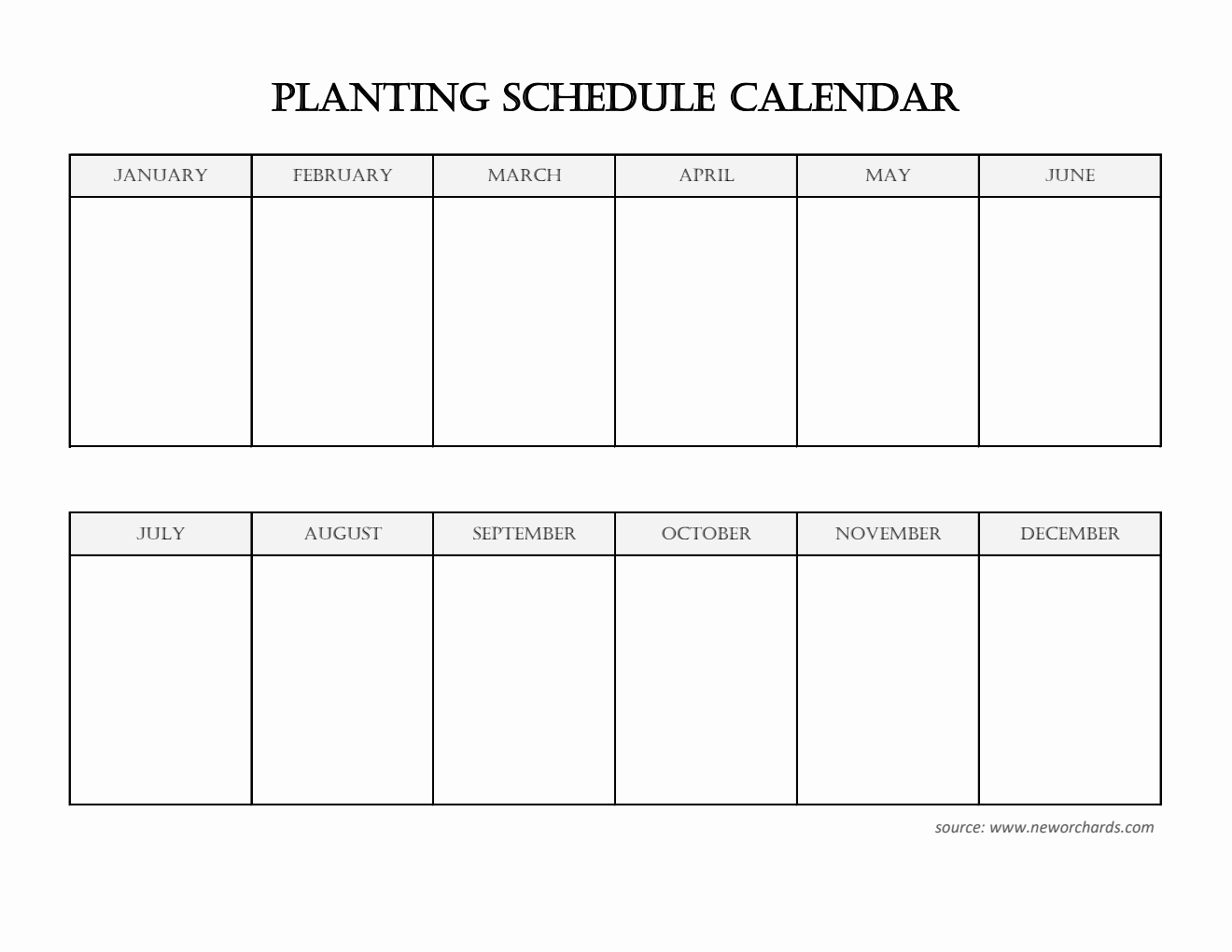 Editable Planting Schedule By Month Template | Free Excel Download