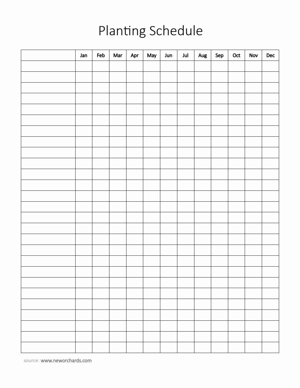 Free Printable Planting Schedule Template (PDF)