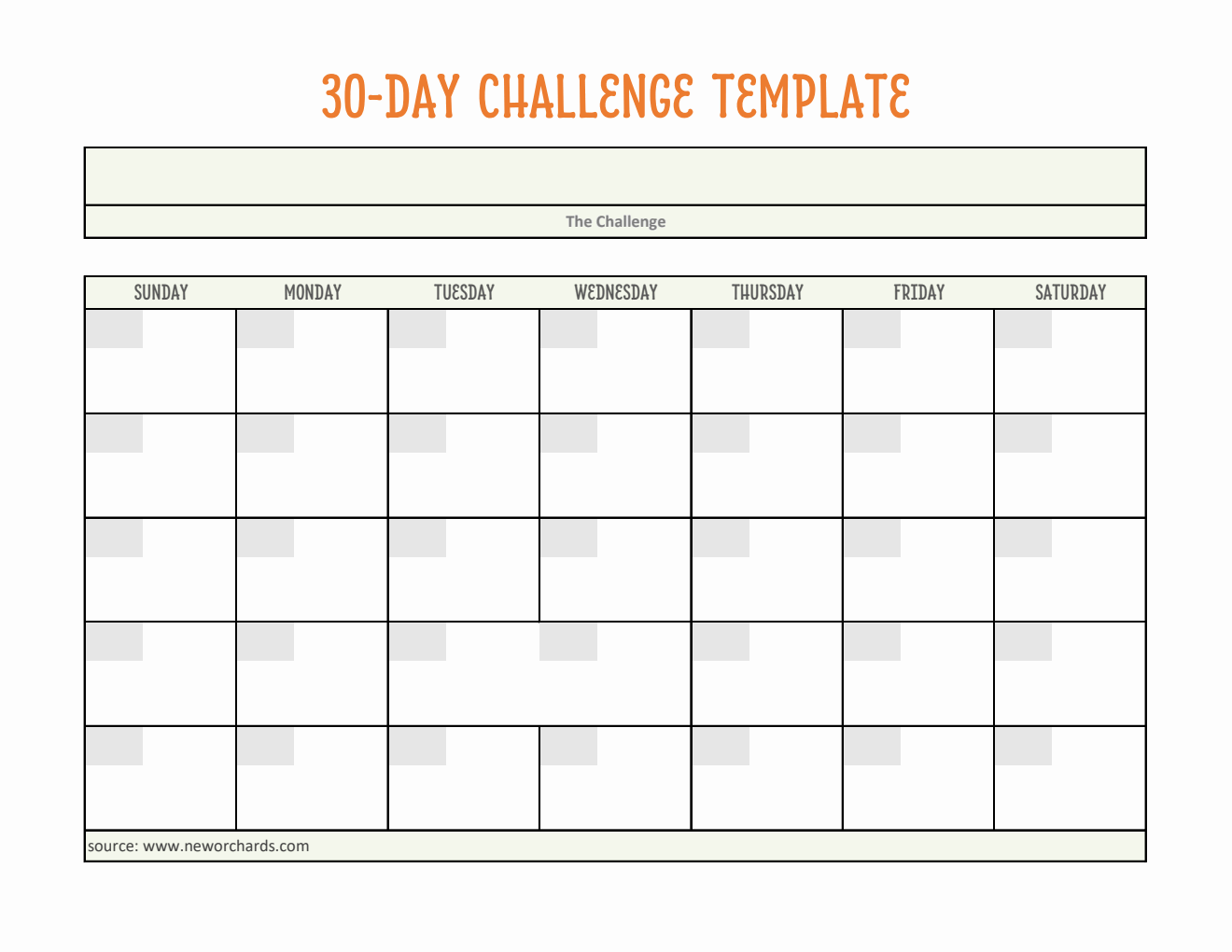  30-Day Challenge Template | Free to Download and Customize in Excel
