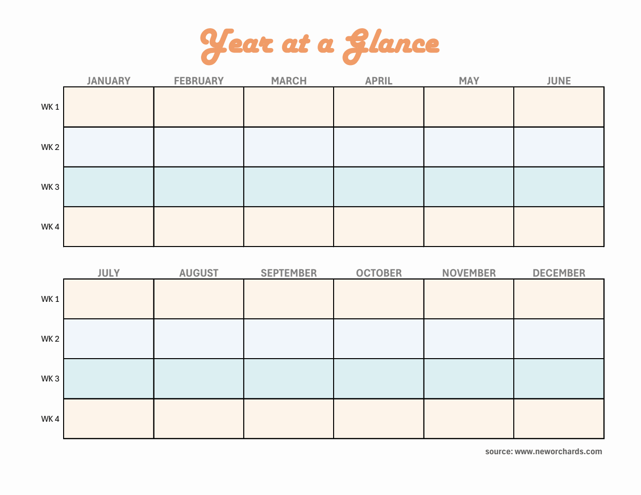 Year-at-a-Glance Template | Free to Download and Edit in Excel