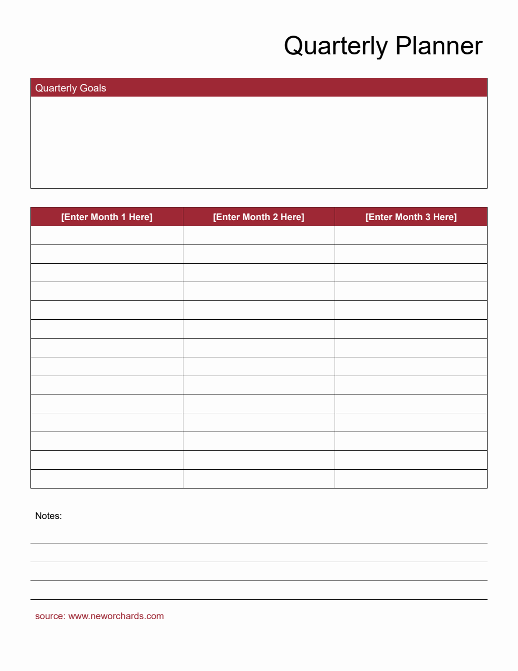 Free PDF Quarterly Planner (Modern)