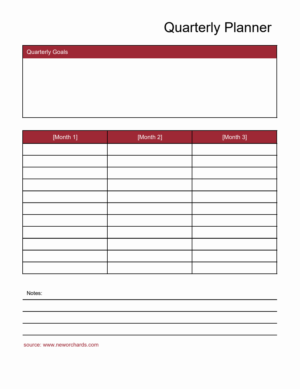 Free Excel Quarterly Planner (Modern)