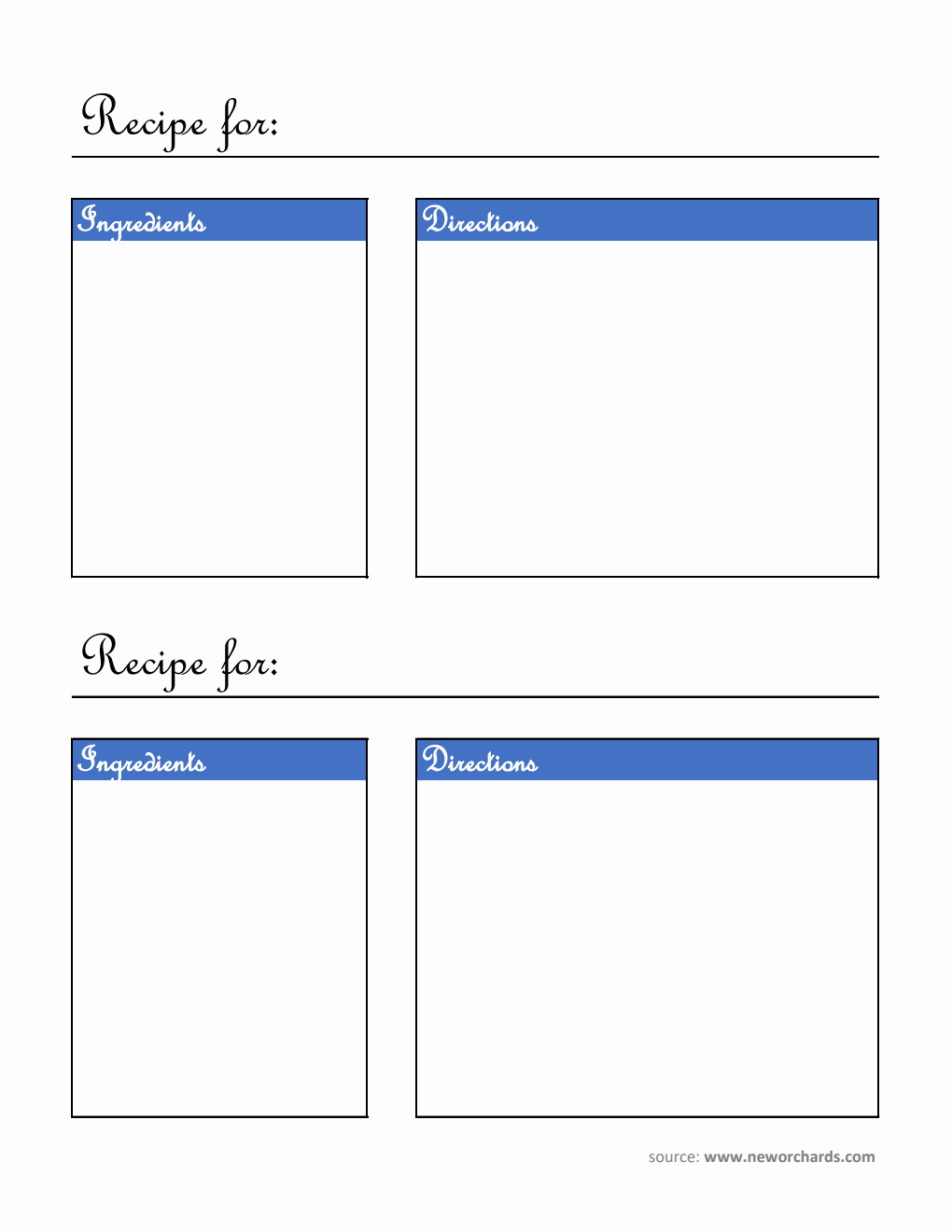 Free Recipe Card Template in Excel Format