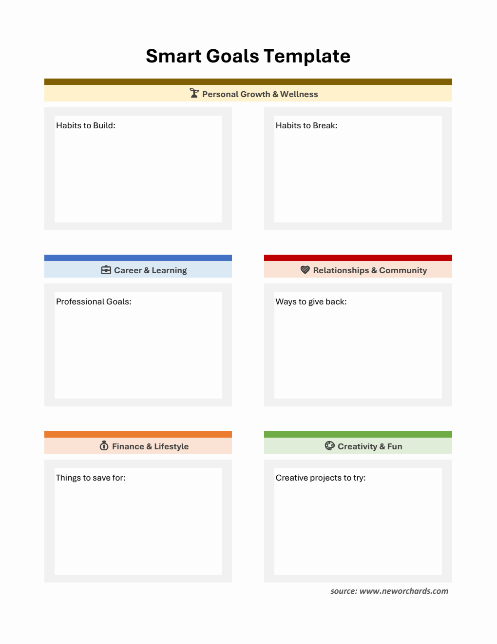 Stylish Smart Goals Template Excel