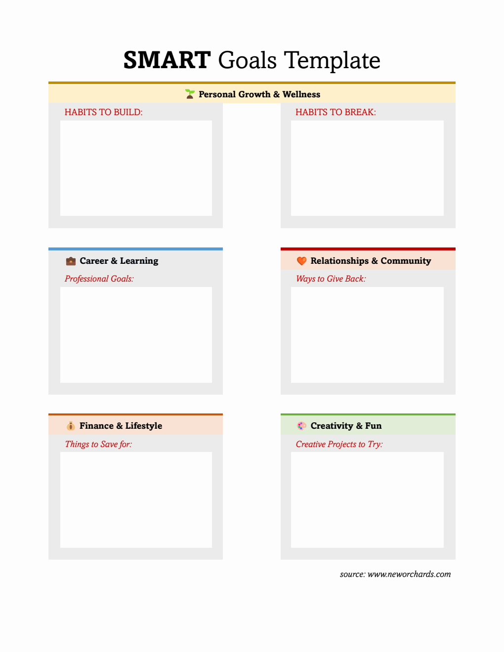 Stylish Smart Goals Template Word