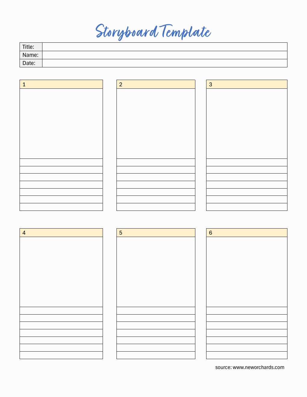 Storyboard Template PDF ()