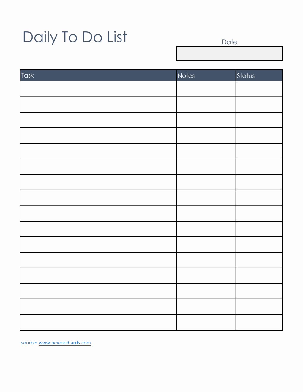 To Do List Template Excel (Printable)
