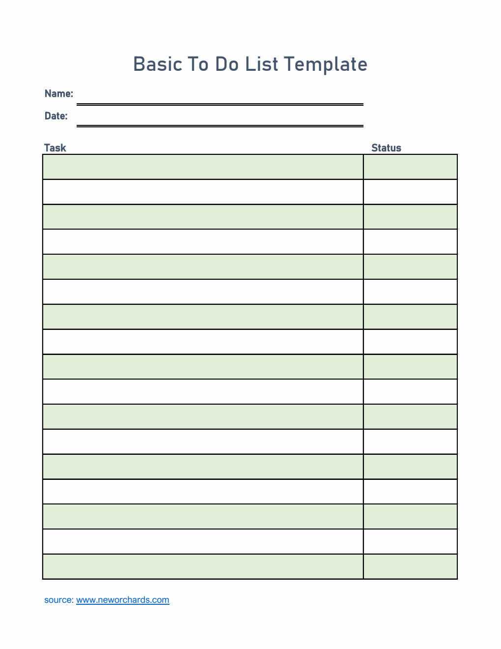 To Do List Template Excel (Green)