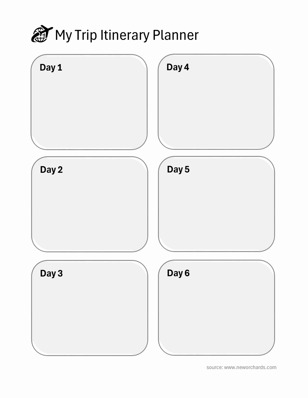 Printable Trip Plan Template | Free Excel Download