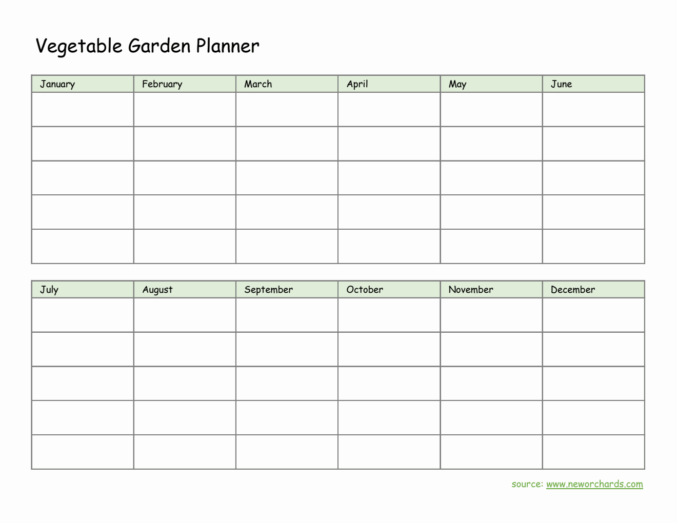 Free  Vegetable Garden Planner in Excel